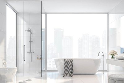 Glas Walk in Dusche an Badewanne