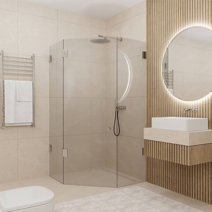 5-Eck-Dusche - Glasdusche