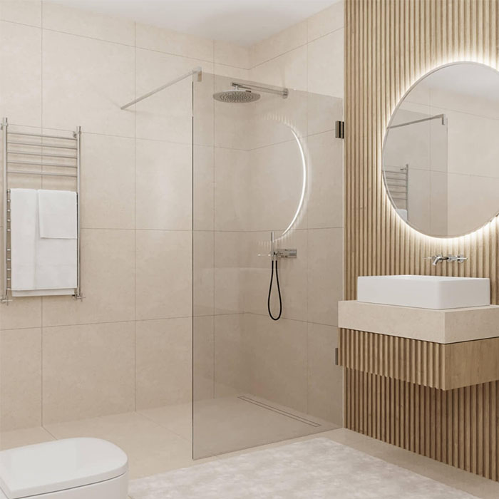 Walk-In-Dusche aus Glas